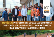 Prefeito Dr. Lucas Antonietti acompanha vistoria da Defesa Civil Nacional sobre danos das chuvas em Águas Lindas